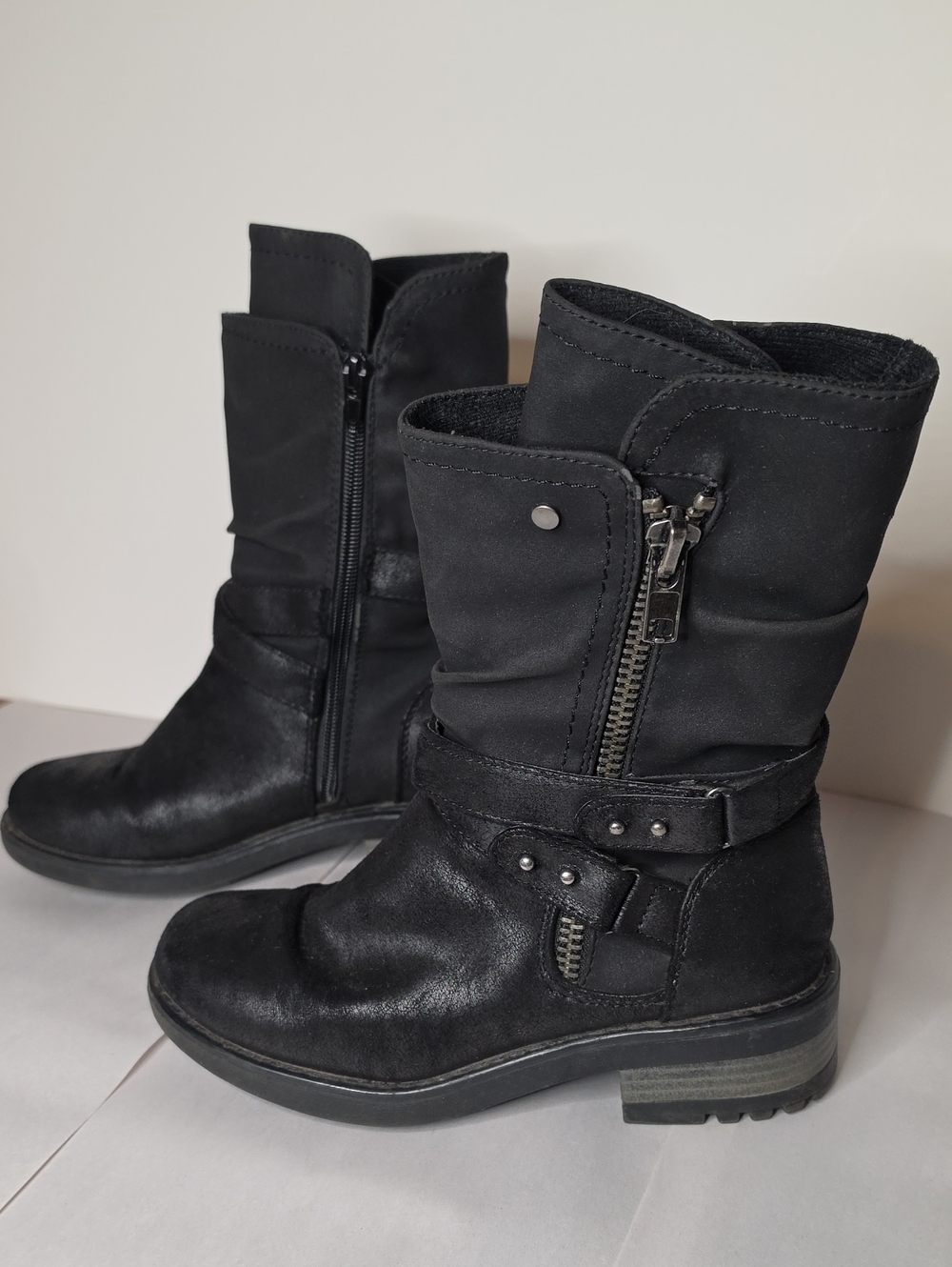 Black Moto Boots By Carlos Santana